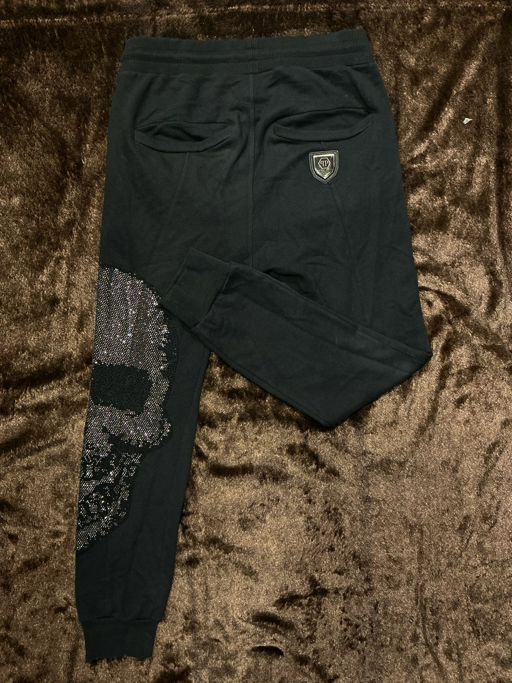 Pantalón de chándal Philipp Plein Negro con Calavera de Estrás (SS15).