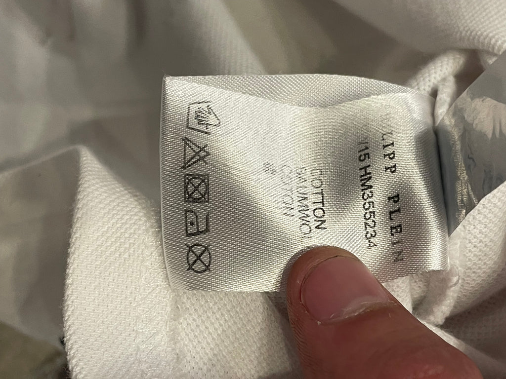 Polo Philipp Plein Blanco con Estampado de Calaveras Góticas / Urbanas talla S
