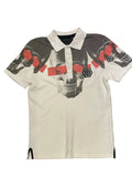 Polo Philipp Plein Blanco con Estampado de Calaveras Góticas / Urbanas talla S