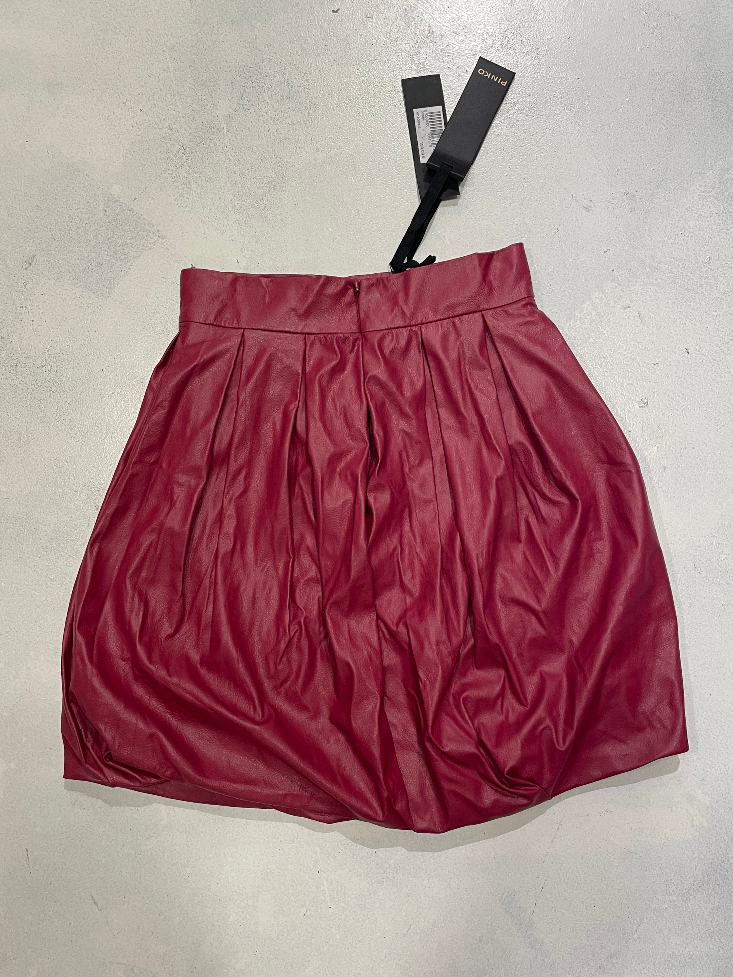 Falda PINKO Midi "Notorius" en Similpelle Color Frambuesa - talla 38