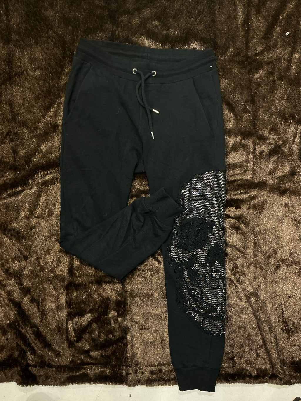Pantalón de chándal Philipp Plein Negro con Calavera de Estrás (SS15).