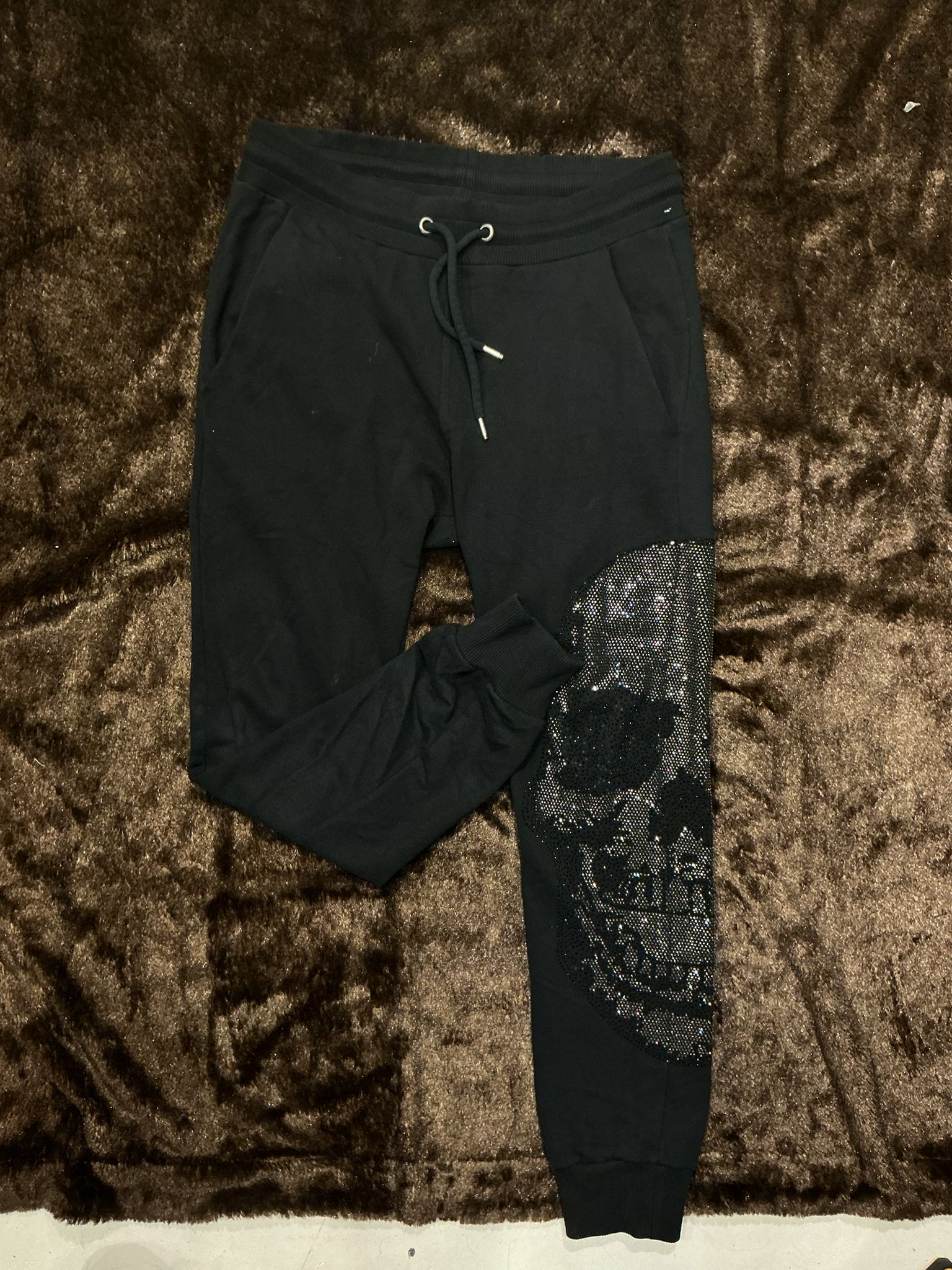 Pantalón de chándal Philipp Plein Negro con Calavera de Estrás (SS15).