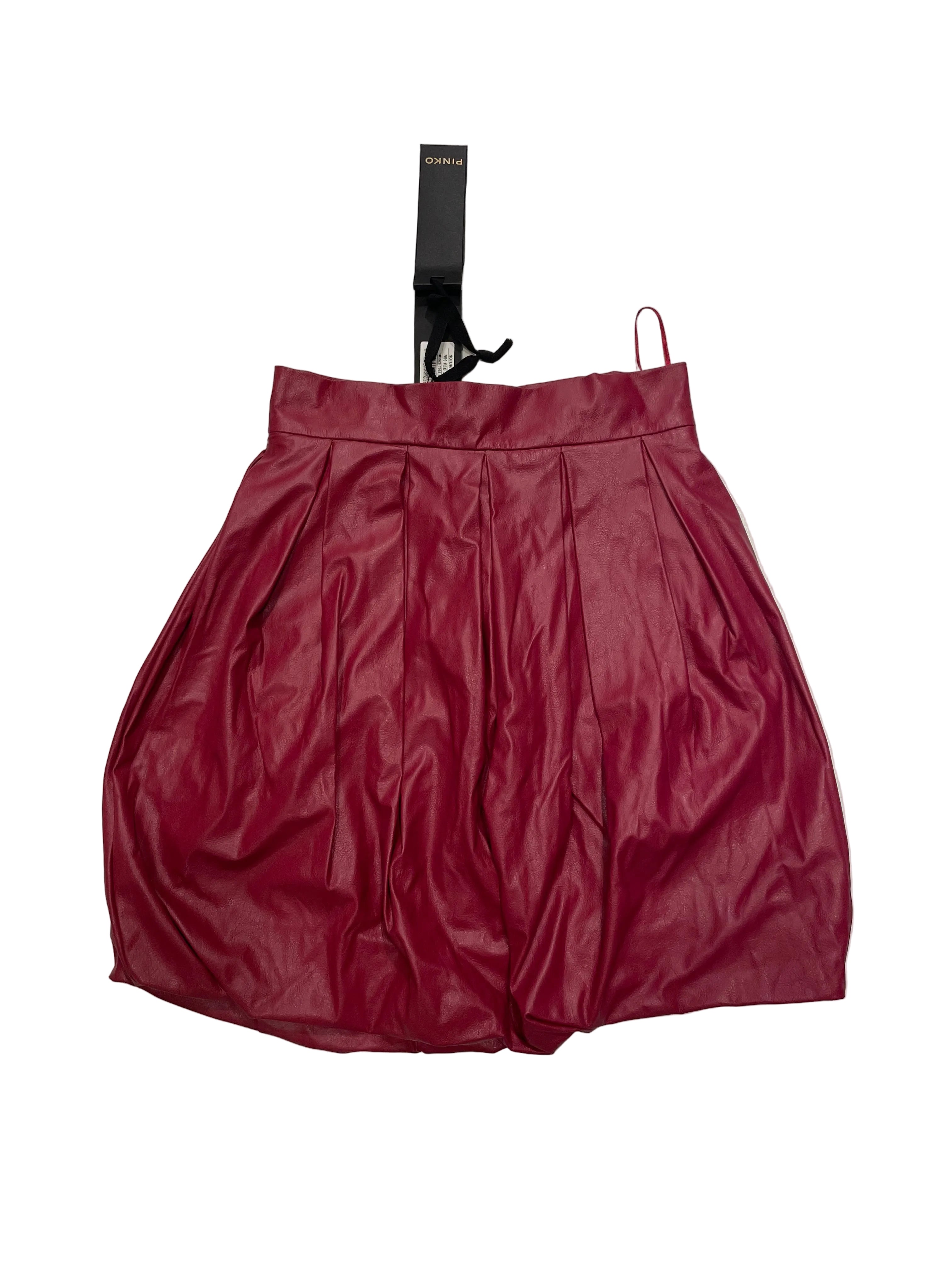 Falda PINKO Midi "Notorius" en Similpelle Color Frambuesa - talla 38