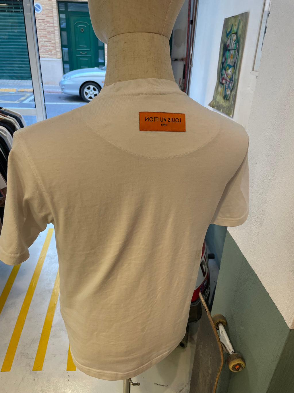Camiseta Louis Vuitton Paris de Algodón Blanca - Estrellas y Logos LV talla S