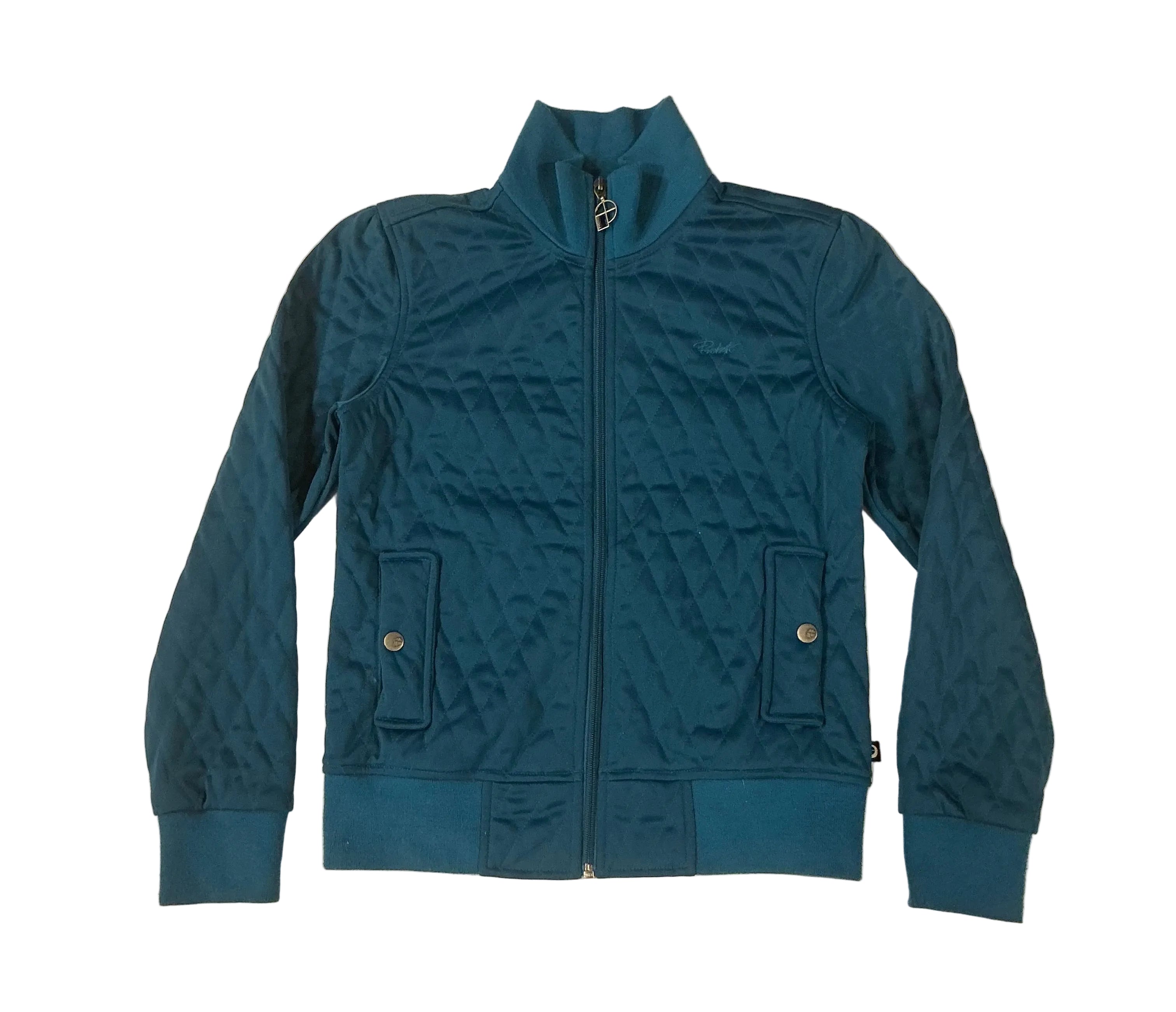 Chaqueta acolchada Protest azul turquesa con bordado trasero.Talla S